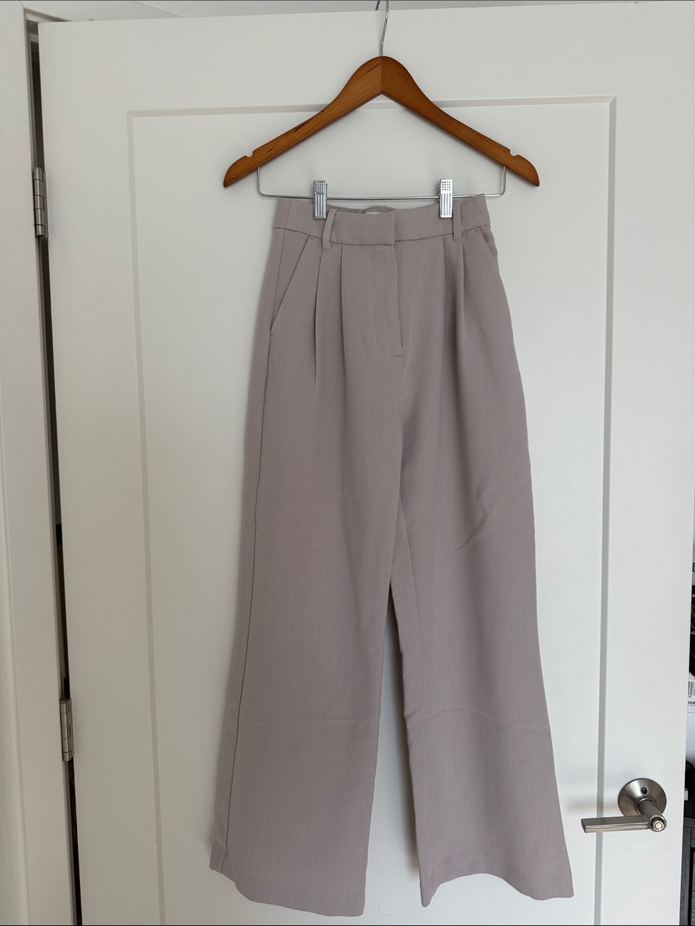 Abercrombie & Fitch Wide-Leg High-Waist Pants - Dusty Taupe